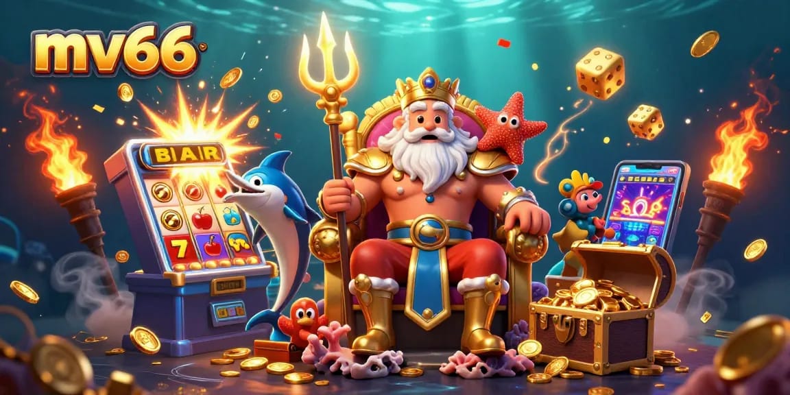 Experience thrilling jackpots at mv66 with Neptune, samurai, and vibrant casino elements.