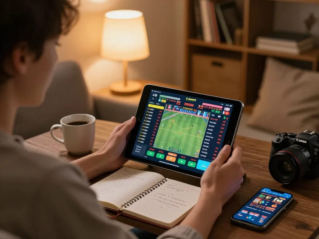 Engaging online sports betting experience at home, featuring GG88 on tablet screen.