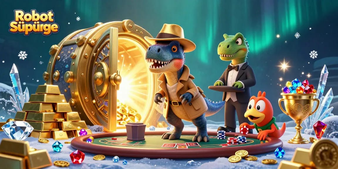 Robot süpürge ile casinoda heyecan dolu bir temizlik macerasına dalın!