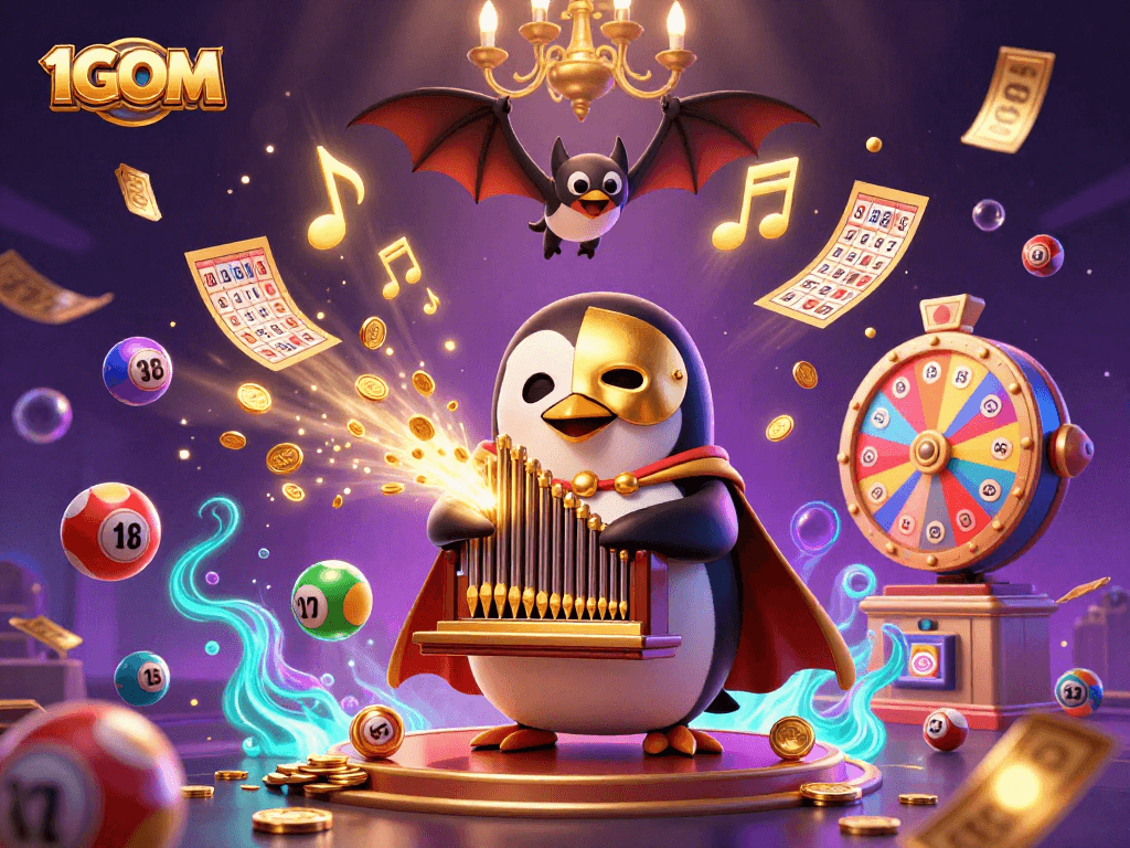 Experience the excitement of 1GOM betting with our colorful, lively 3D casino illustration featuring dynamic characters.