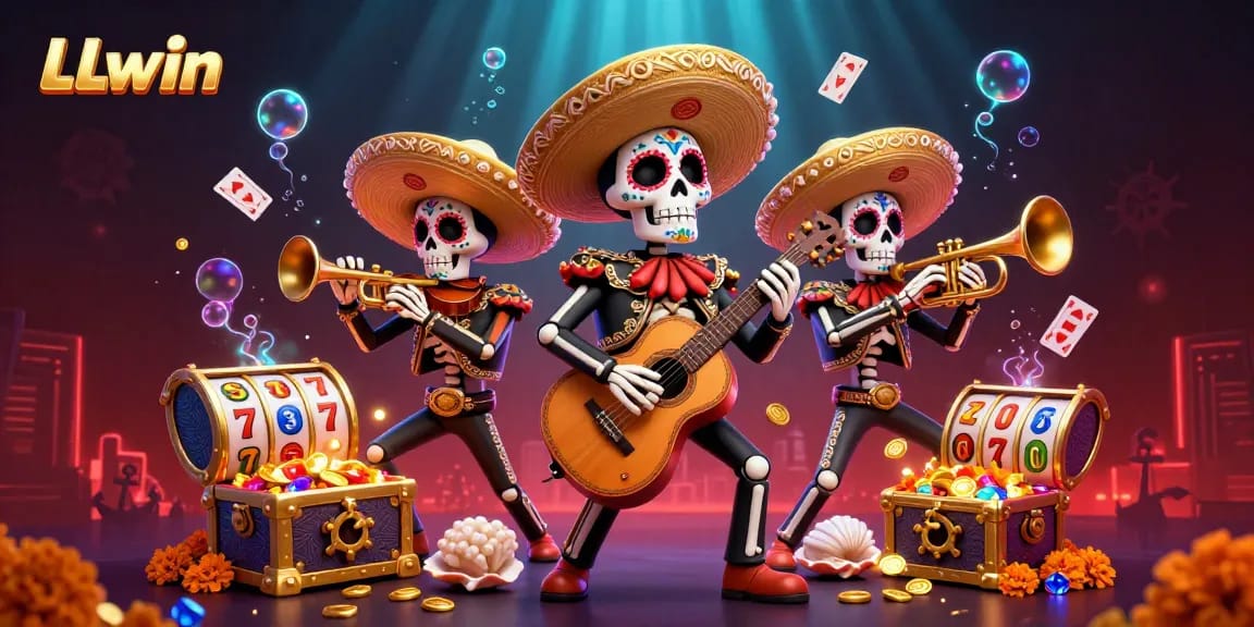 Engage in vibrant gaming with LLwin’s colorful mariachis amid rich casino themes.