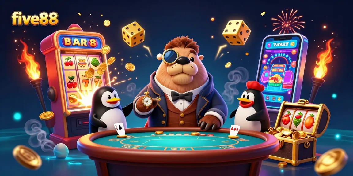 five88 showcases lively underwater poker action with creative characters and exciting casino elements