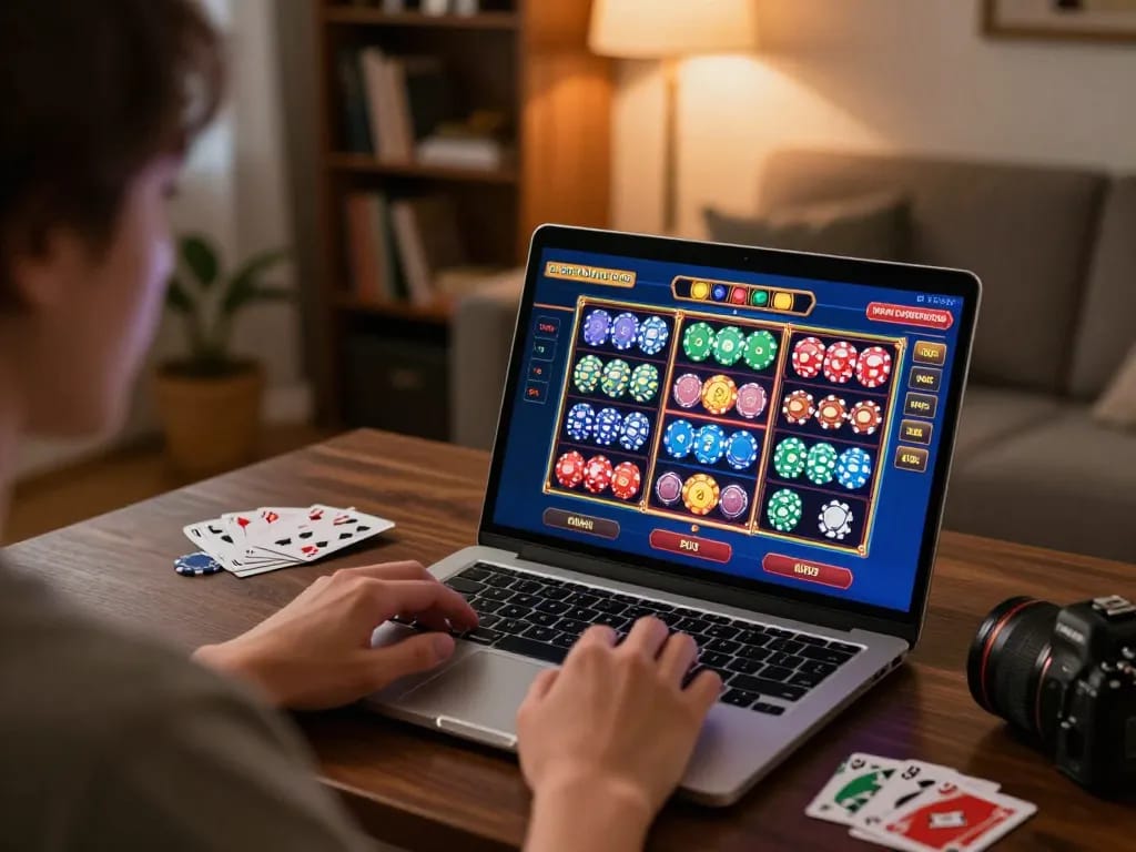 MM88 player engaging in online gambling with dynamic slots interface displayed