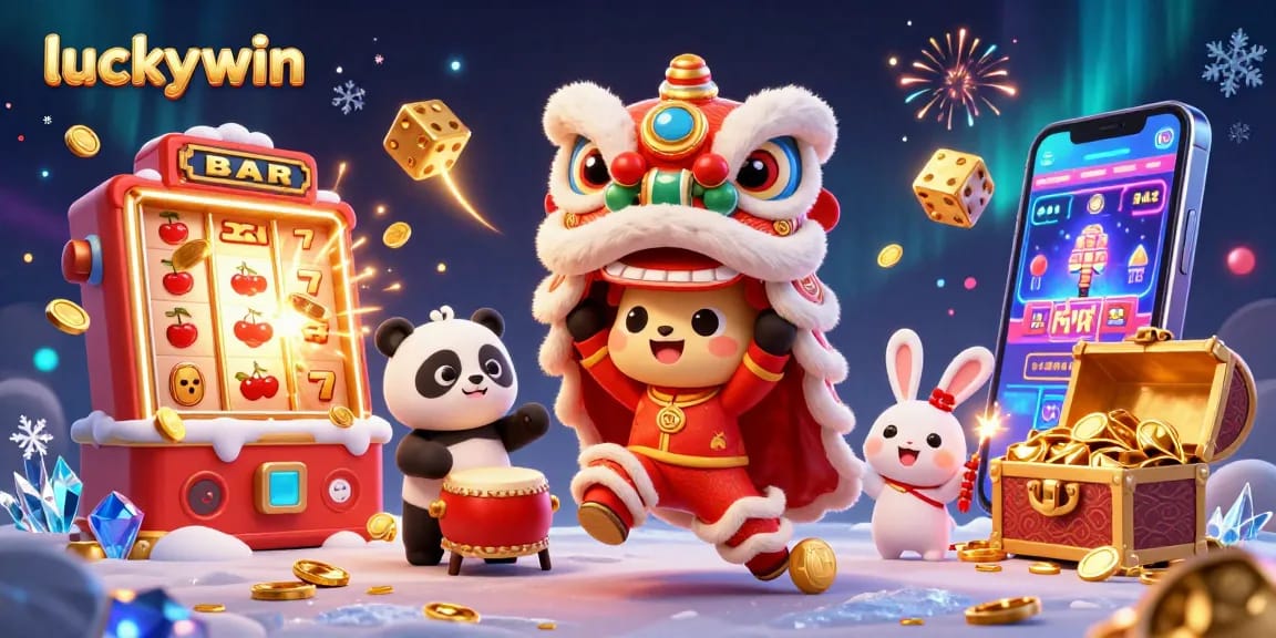 Play thrilling games at luckywin with the vibrant lion dance and jackpot explosion elements.