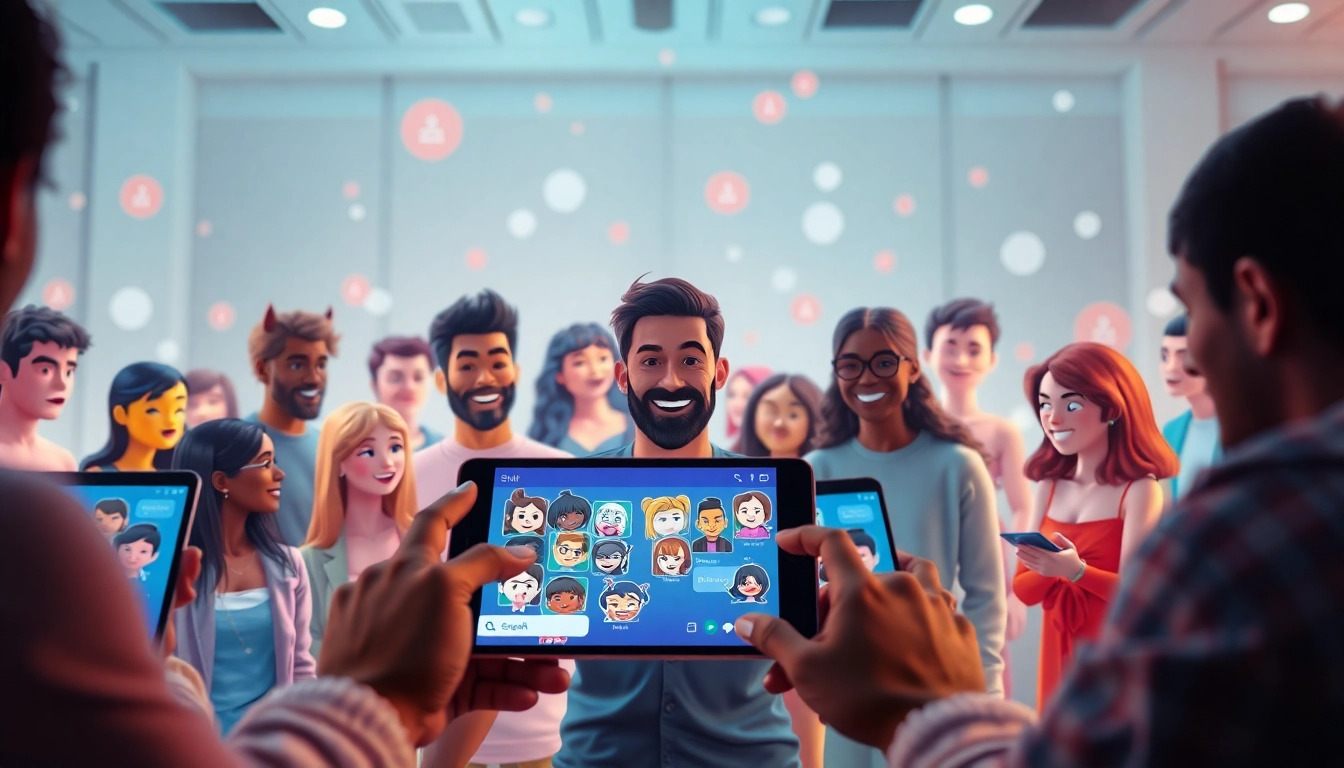 Engaging chat interaction featuring Crushon IA's animated characters and digital interfaces.