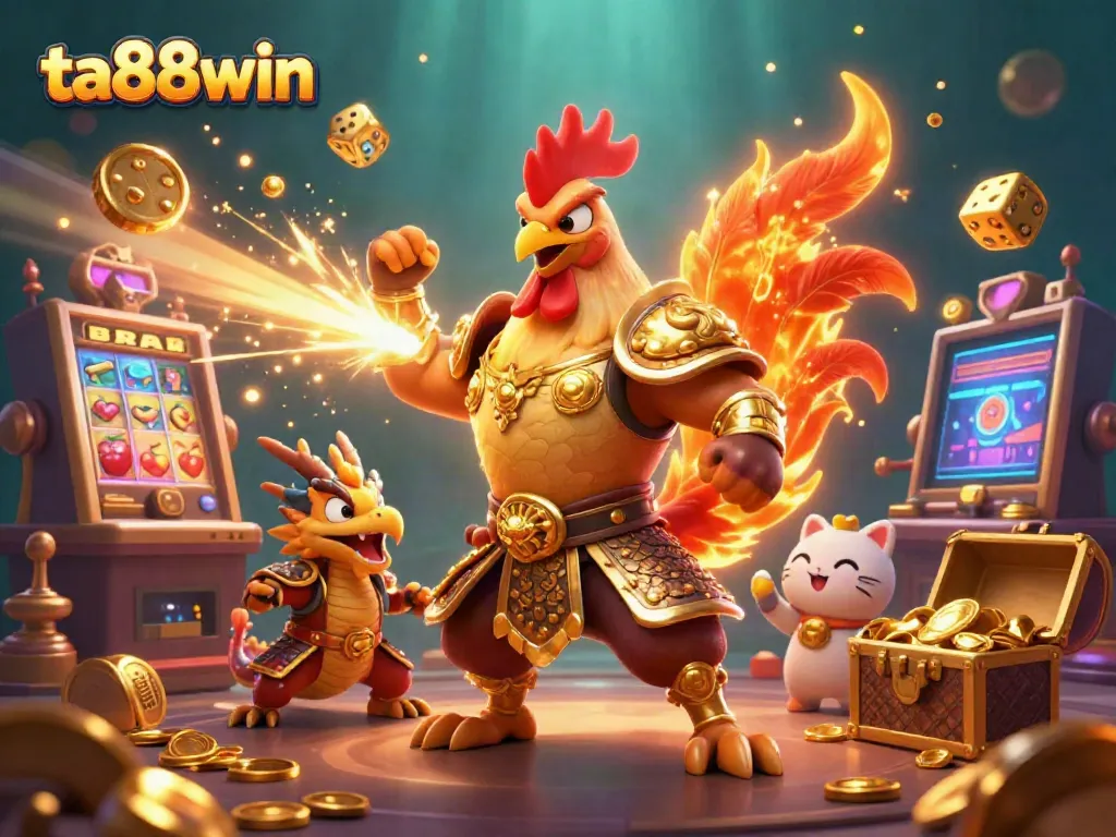 Experience thrilling moments with ta88win through an engaging 3D illustration of casino excitement and winning potential.