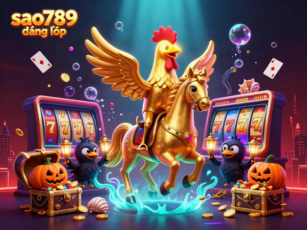 Experience the thrill of sao789 đăng nhập in a vibrant casino scene filled with golden jackpots and exciting gameplay.
