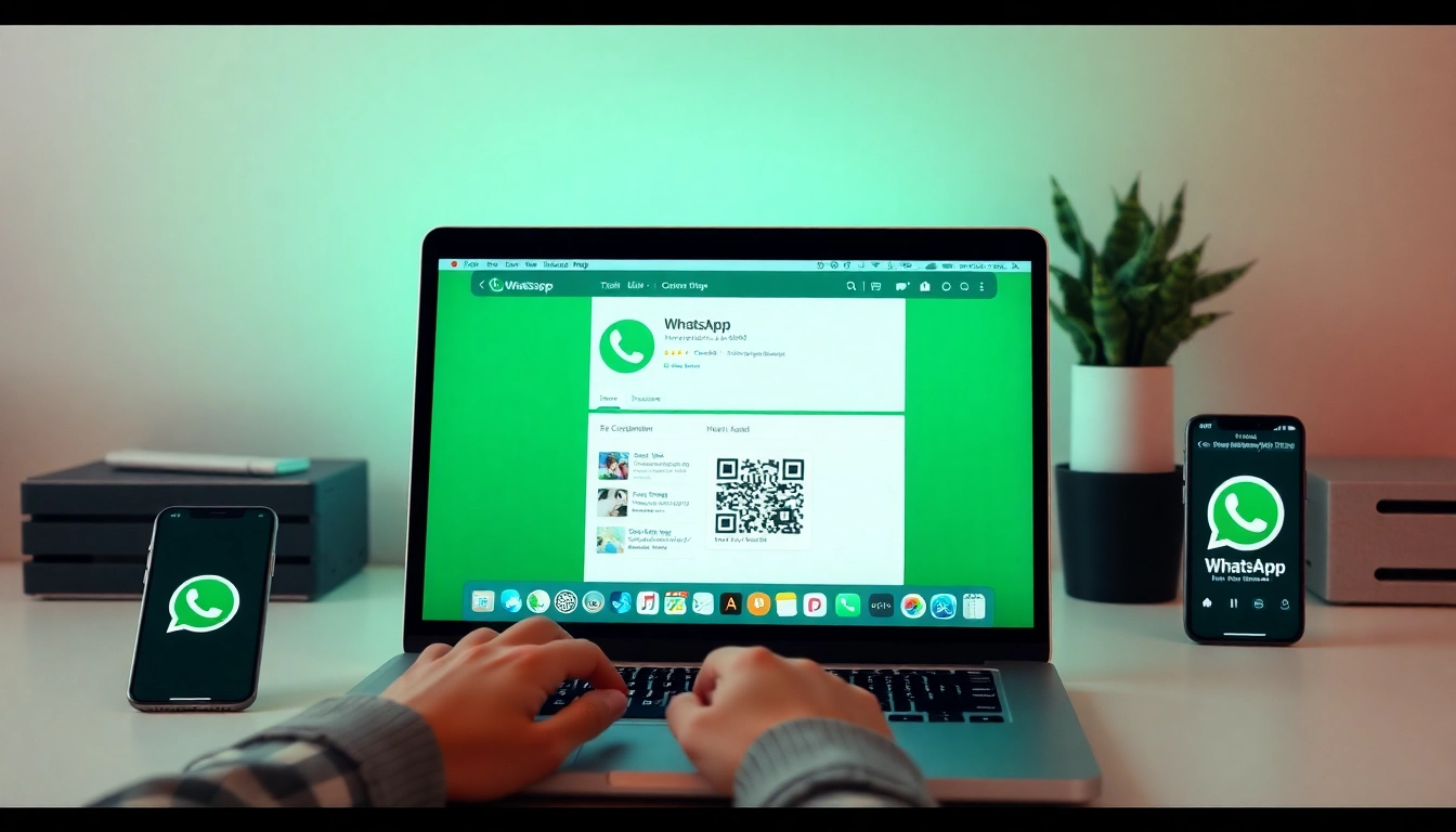 Experience seamless communication with WhatsApp网页版 on your computer, featuring a user-friendly interface and a connected smartphone.