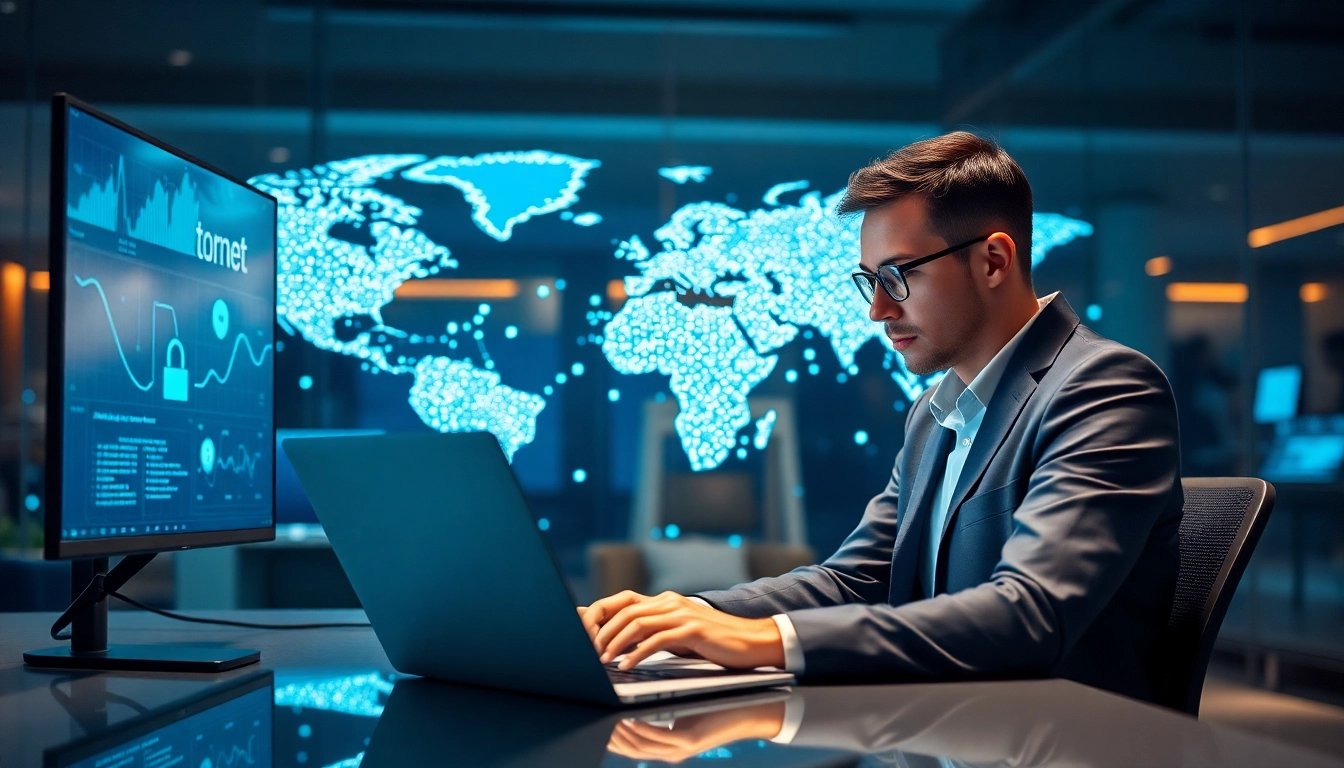 快连官网 offers unparalleled internet speed and security in a modern workspace setup.