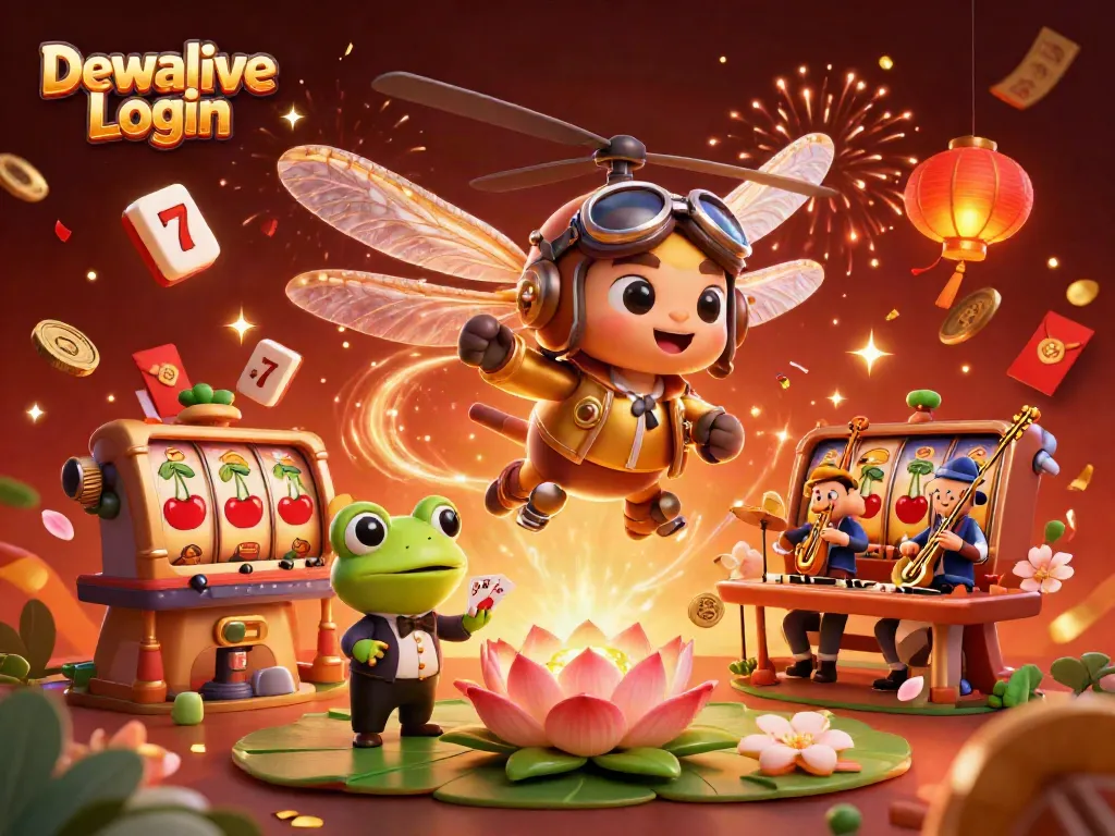 Menangkan permainan dengan Dewalive Login, croupier kodok dan pemain slot beraksi di kasino virtual.