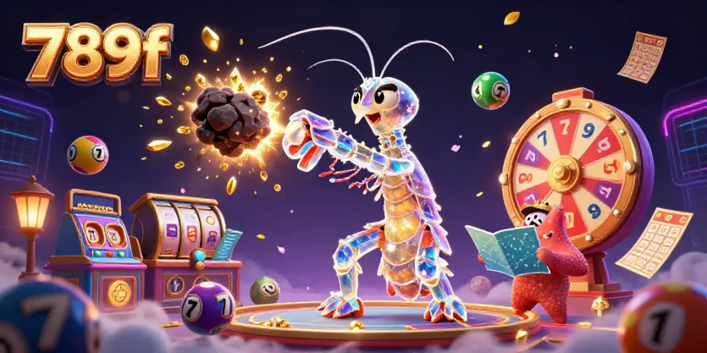 Experience winning moments with 789f in a vibrant 3D illustration showcasing cosmic gambling elements.