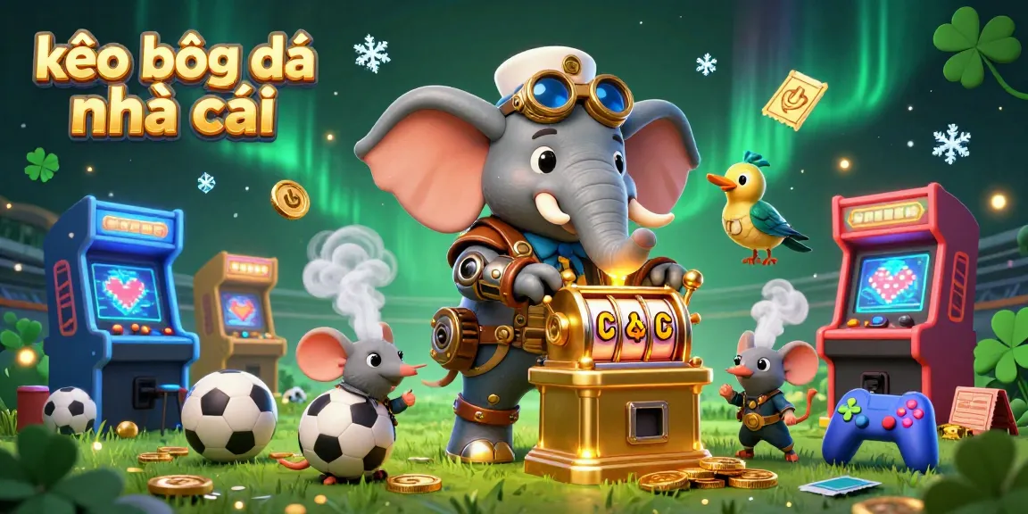 Engage with kèo bóng đá nhà cái through an energetic sports betting scene featuring a steampunk character and vibrant gaming elements.
