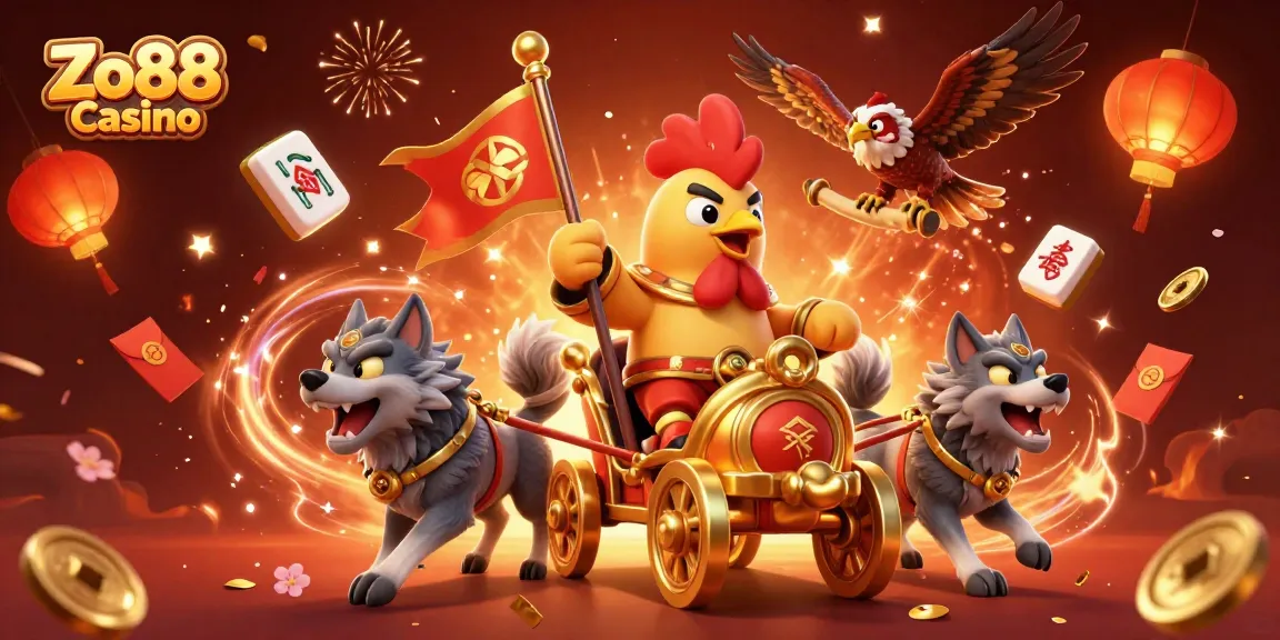 Experience thrilling gameplay at Zo88 Casino with a vibrant illustration of epic characters and rich gaming elements.