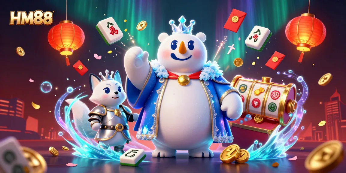 Play exciting casino games with HM88, featuring an ice king polar bear and mystical elements.
