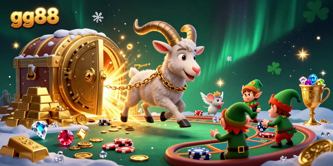 Experience thrilling action with gg88 at a vibrant holiday-horror casino featuring Krampus and mischievous characters.
